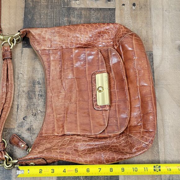 Coach Kristin Embossed Walnut Brown Croc Leather Bag Purse Satchel Limited 16827 - Picture 16 of 16